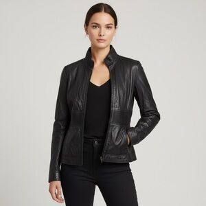 Alpinestars by Denise Focil Black Leather Moto  Jacket  Size M